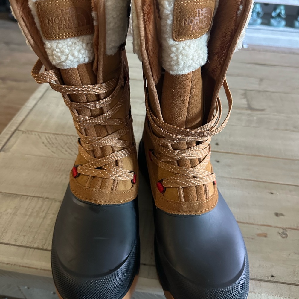 The North Face Brown and Black Winter Boots